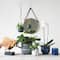 Hello Honey® 5" Blue Pattern Hanging Stoneware Planter with Jute Hanger